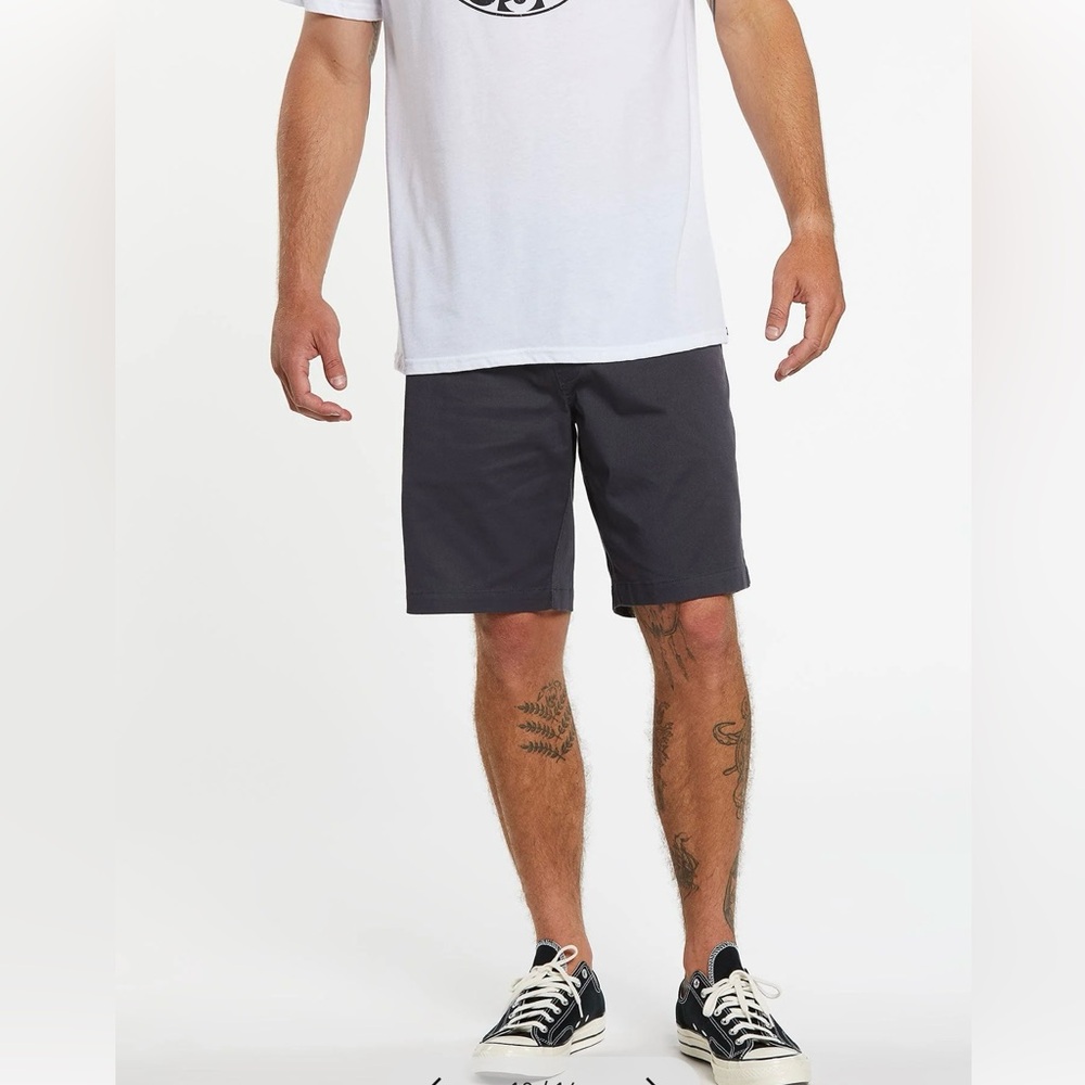 Volcom Men's Dark Gray Flat Front Shorts